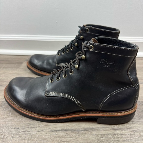 Thorogood 1892 Beloit Black Leather Boots Men’s Size 13 Work Cork Lace Up - Picture 6 of 15